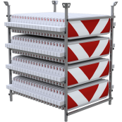 SET | with 80 traffic panels | on storage and transport frame | film RA2/B, arrowed | one side indicating right / left | turn traffic panel type 60W